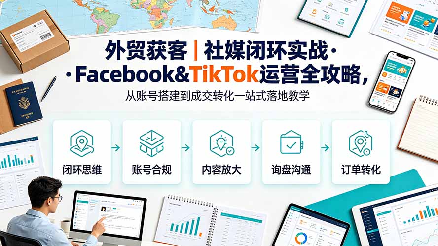 外贸获客|社媒闭环实战·Facebook&TikTok运营全攻略,从账号搭建到成交转化一站式落地教学-MFXUI中国站