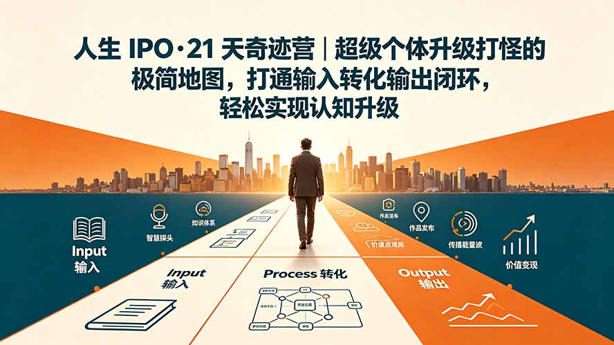 人生 IPO-21 天奇迹营|超级个体升级打怪的极简地图,打通输入转化输出闭环,轻松实现认知升级-MFXUI中国站