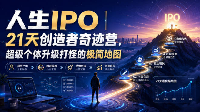 人生IPO︱21天创造者奇迹营,超级个体升级打怪的极简地图-MFXUI中国站