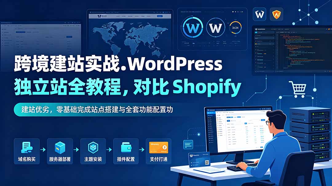 跨境建站实战:WordPress 独立站全教程,对比 Shopify 建站优劣,零基础完成站点搭建与全套功能配置-MFXUI中国站