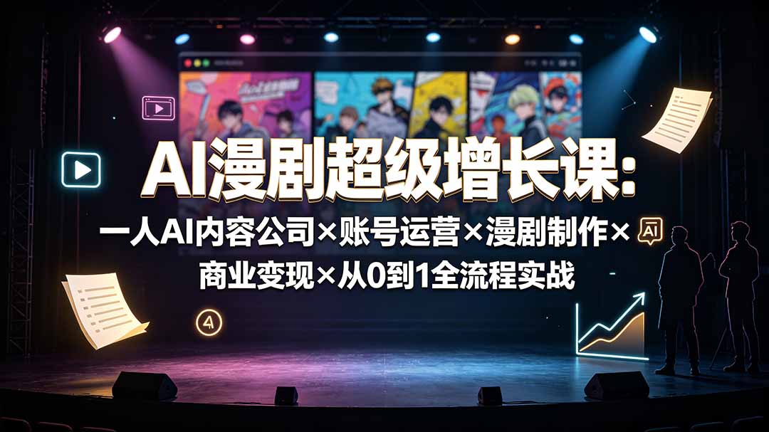 AI漫剧超级增长课：一人AI内容公司×账号运营×漫剧制作×商业变现×从0到1全流程实战-MFXUI中国站