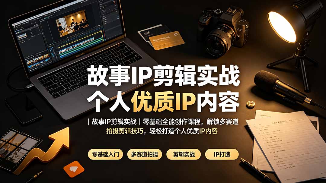 故事IP剪辑实战｜零基础全能创作课程，解锁多赛道拍摄剪辑技巧，轻松打造个人优质IP内容-MFXUI中国站