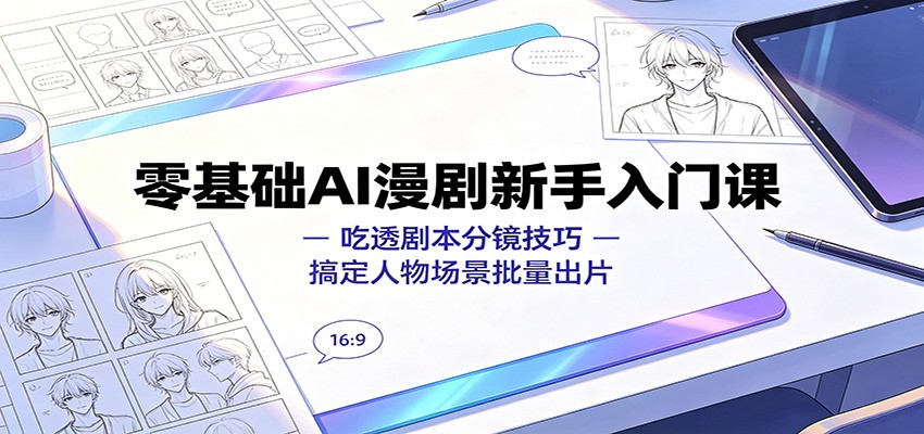 零基础AI漫剧新手入门课：吃透剧本分镜技巧，搞定人物场景批量出片-MFXUI中国站