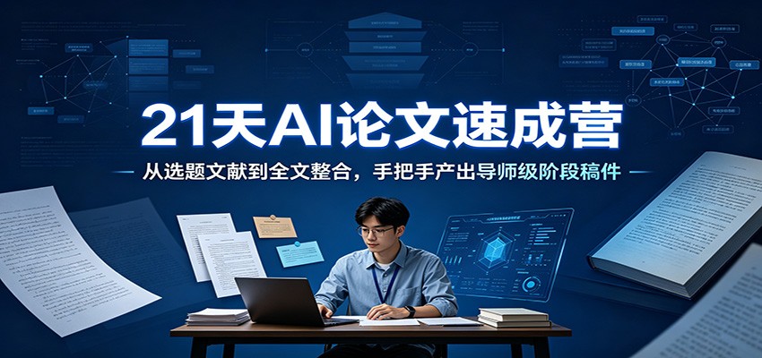 21天AI论文速成营：从选题文献到全文整合，手把手产出导师级阶段稿件-MFXUI中国站