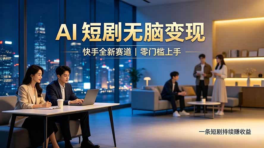 别乱找副业了，快手 AI 短剧零门槛长久被动增收-MFXUI中国站