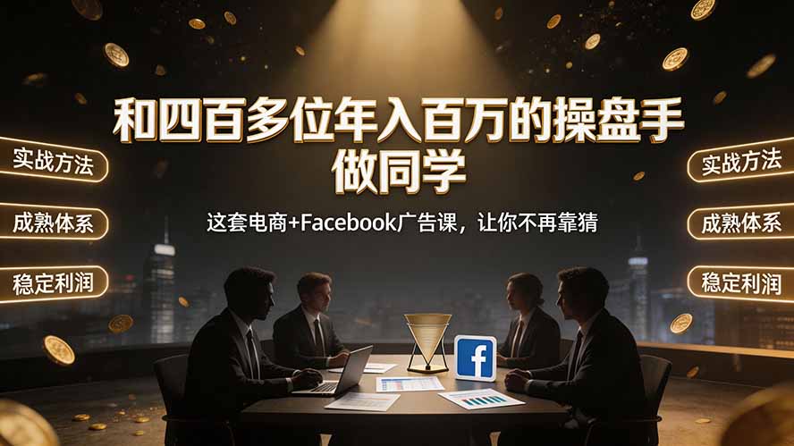 和四百多位年入百万的操盘手做同学——这套电商+Facebook广告课，让你不再靠猜【原创双语字幕】-MFXUI中国站