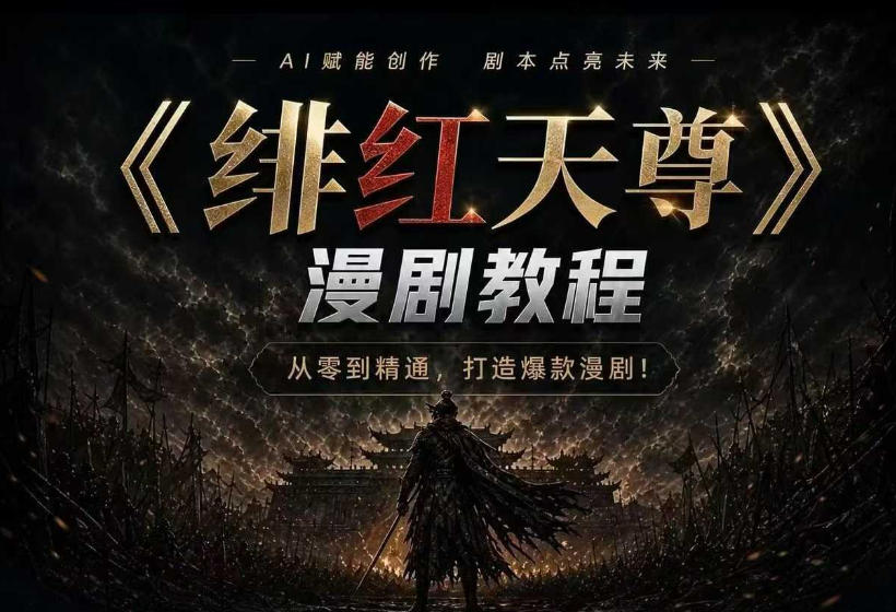 绯红天尊AI漫剧系统教程｜从零入门到精通，工具运用+剧本创作+爆款逻辑+提示词素材+镜头剪辑，全套爆款漫剧落地实战课-MFXUI中国站