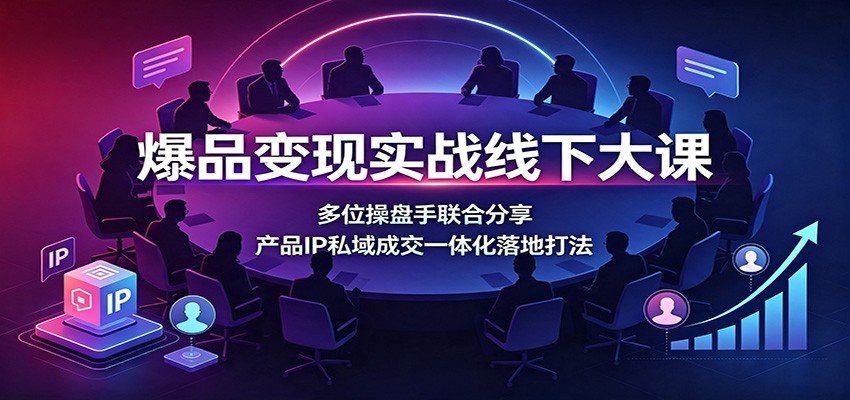 爆品变现实战线下大课：多位操盘手联合分享，产品IP私域成交一体化落地打法-MFXUI中国站