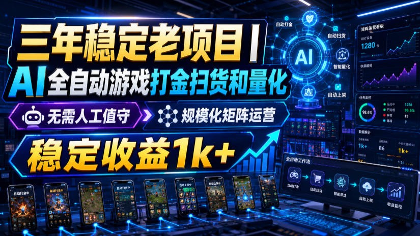 稳定三年的海外游戏全自动搬砖玩法，日入千元，无脑操作！-MFXUI中国站