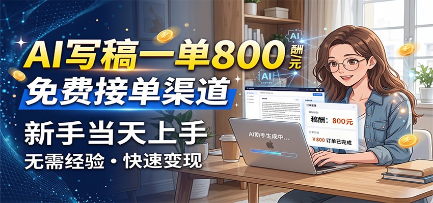 AI写稿一单800，免费接单渠道，一单一结几十到上千，新手当天上手-MFXUI中国站