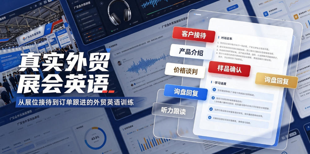 真实外贸展会英语,广交会外贸口语听力突击课程【音频】-MFXUI中国站