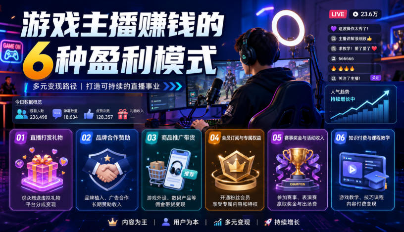 付费文章：游戏主播賺钱的6种盈利模式-MFXUI中国站