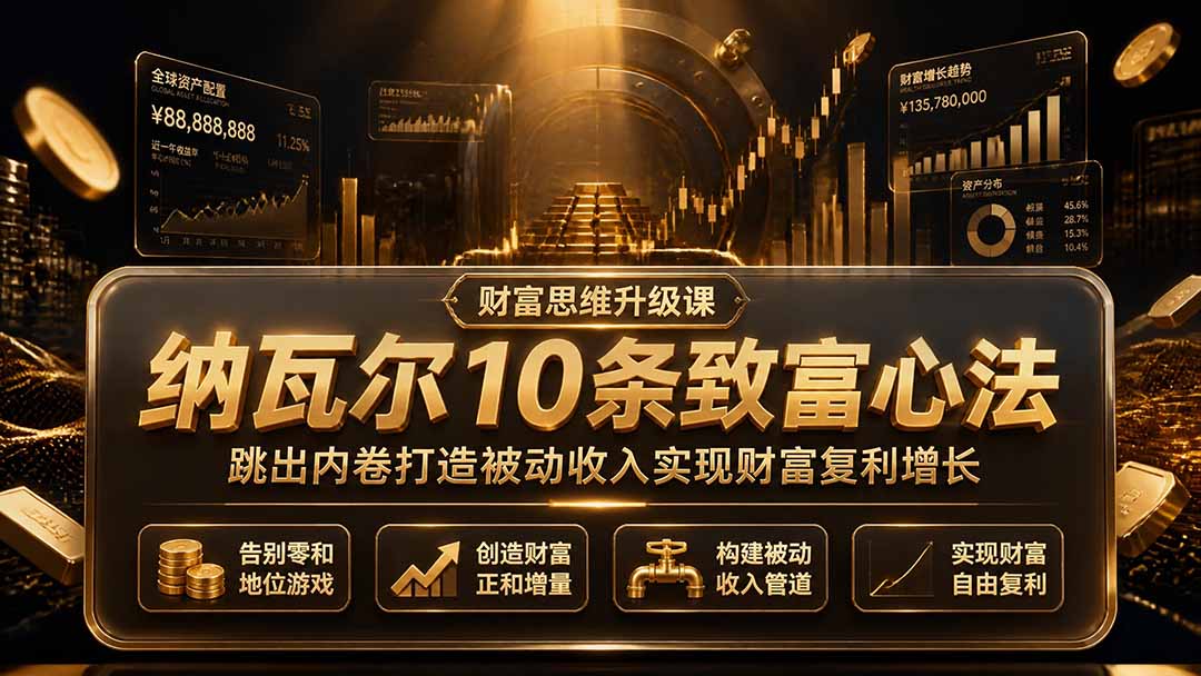 付费文章:纳瓦尔10条致富心法,跳出内卷打造被动收入实现财富复利增长-MFXUI中国站