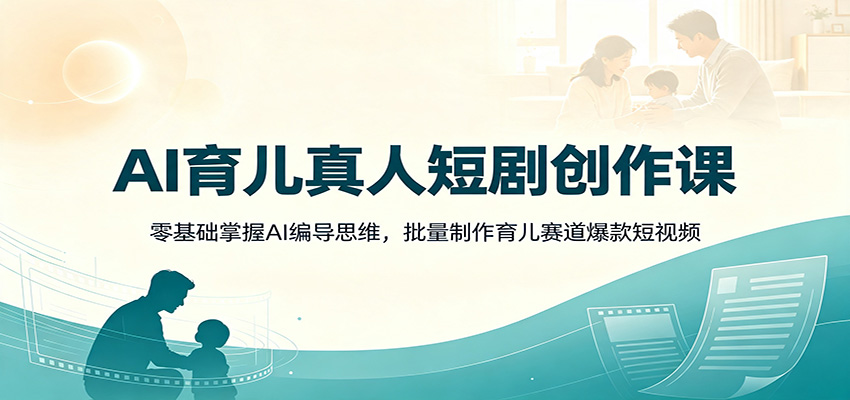 AI育儿真人短剧创作课：零基础掌握AI编导思维，批量制作育儿赛道爆款短视频-MFXUI中国站