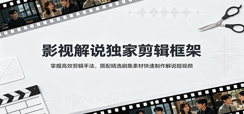 影视解说独家剪辑框架：掌握高效剪辑手法，搭配精选剧集素材快速制作解说短视频-MFXUI中国站