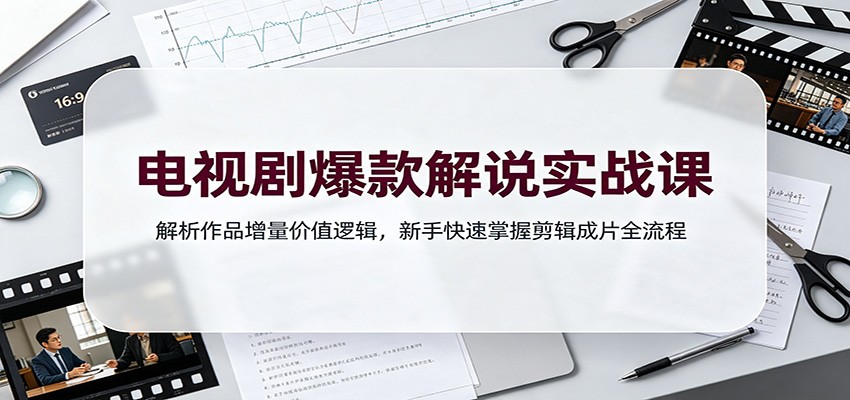 电视剧爆款解说实战课：解析作品增量价值逻辑，新手快速掌握剪辑成片全流程-MFXUI中国站