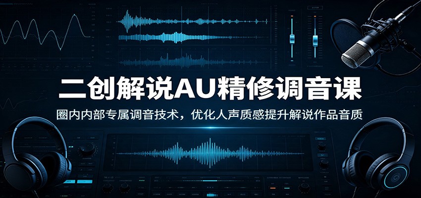 二创解说AU精修调音课：圈内内部专属调音技术，优化人声质感提升解说作品音质-MFXUI中国站