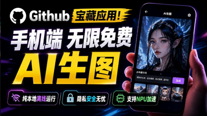 Github宝藏应用！手机端无限免费AI生图，纯本地离线运行，支持NPU加速斩获3.1k stars，local-dream-MFXUI中国站