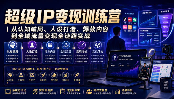 超级IP变现训练营｜从认知破局、人设打造、爆款内容到全域流量变现全链路实战-MFXUI中国站
