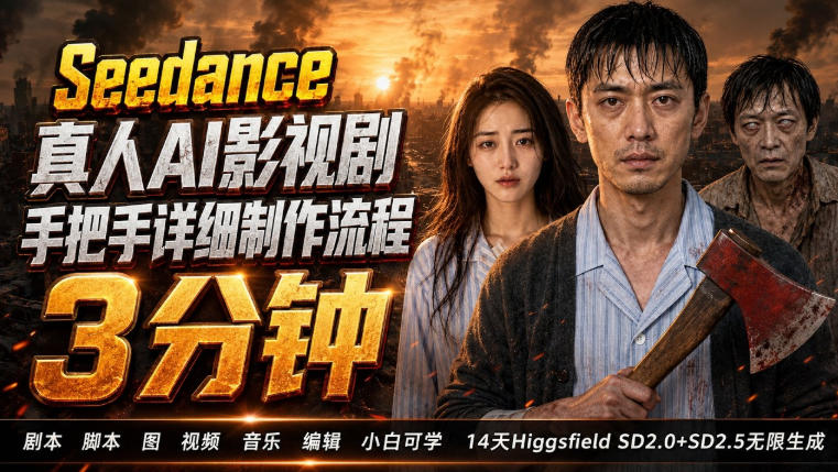 3分钟真人AI影视剧怎么做？SD 2.0手把手完整制作流程｜Higgsfield 14天SD 2.0/2.5无限生成-MFXUI中国站