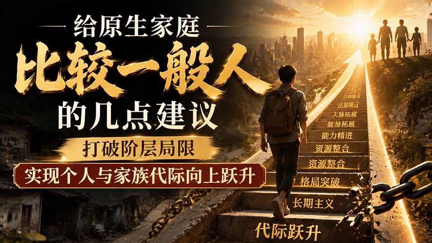 付费文章：给原生家庭比较一般人的几点建议，打破阶层局限，实现个人与家族代际向上跃升-MFXUI中国站