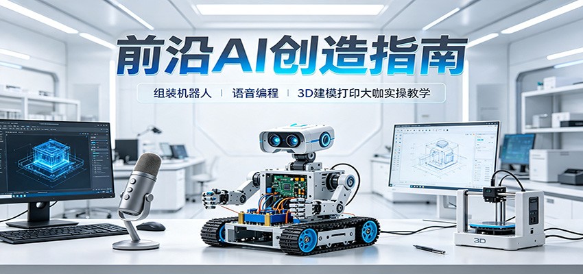 前沿AI创造指南:组装机器人、语音编程、3D建模打印大咖实操教学-MFXUI中国站