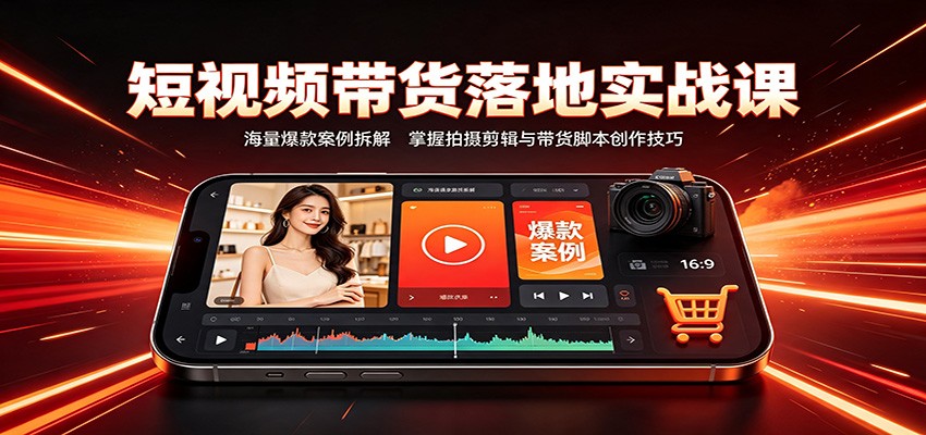 短视频带货落地实战课：海量爆款案例拆解，掌握拍摄剪辑与带货脚本创作技巧-MFXUI中国站
