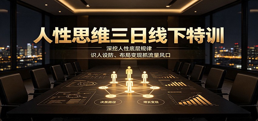 人性思维三日线下特训：深挖人性底层规律，识人设防、布局变现抓流量风口-MFXUI中国站