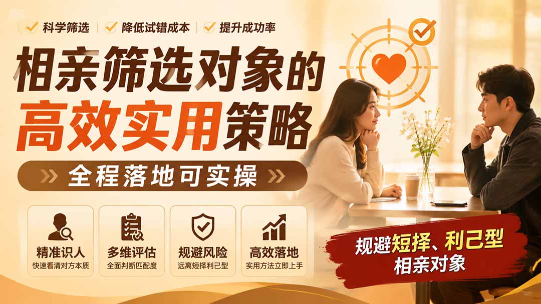 付费文章：相亲筛选对象的高效实用策略，全程落地可实操，规避短择、利己型相亲对象-MFXUI中国站