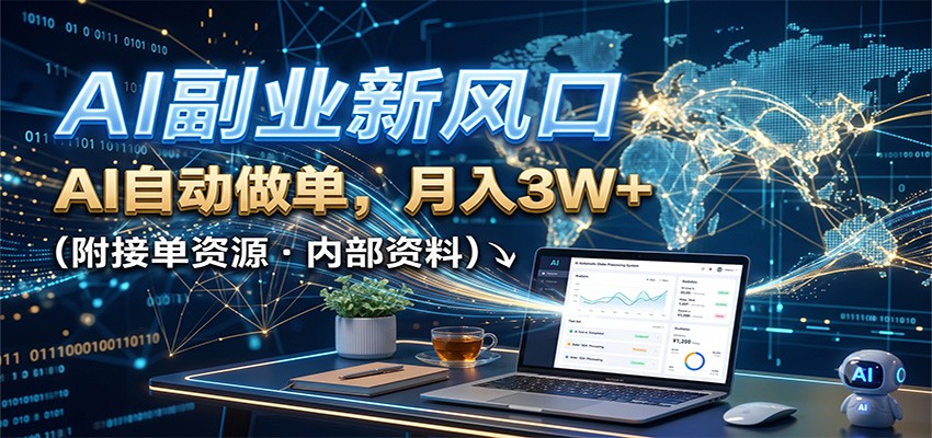 AI副业新风口,AI自动做单,月入3W+,附接单资源-MFXUI中国站