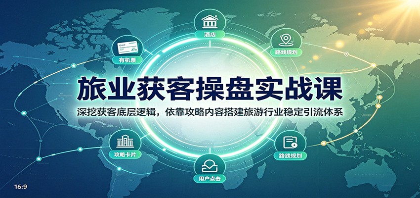 旅业获客操盘实战课：深挖获客底层逻辑，依靠攻略内容搭建旅游行业稳定引流体系-MFXUI中国站