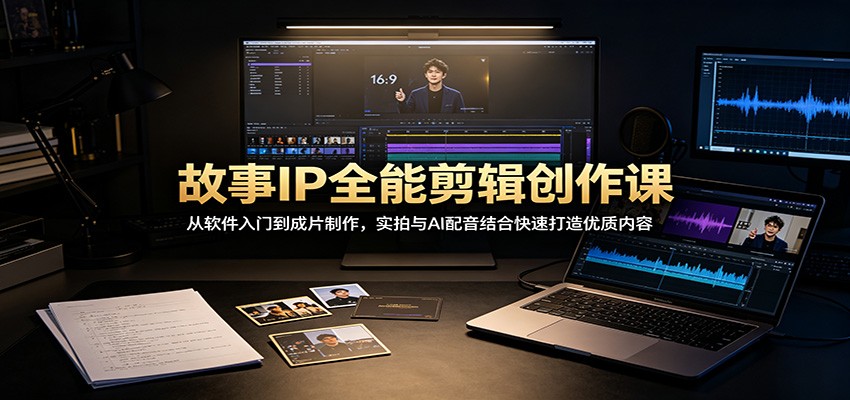 故事IP全能剪辑创作课：从软件入门到成片制作，实拍与AI配音结合快速打造优质内容-MFXUI中国站