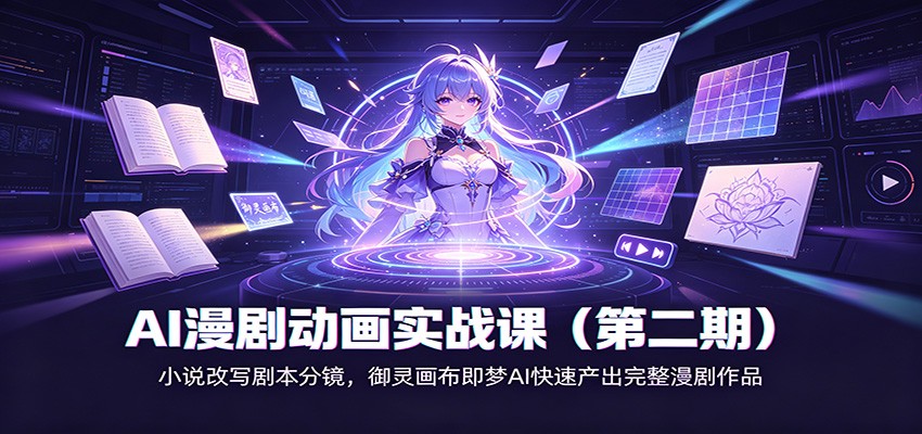 AI漫剧动画实战课(第二期)：小说改写剧本分镜，御灵画布即梦AI快速产出完整漫剧作品-MFXUI中国站