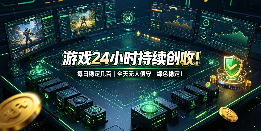 游戏24小时持续创收！每日稳定几百，全天无人值守，绿色稳定！【揭秘】-MFXUI中国站