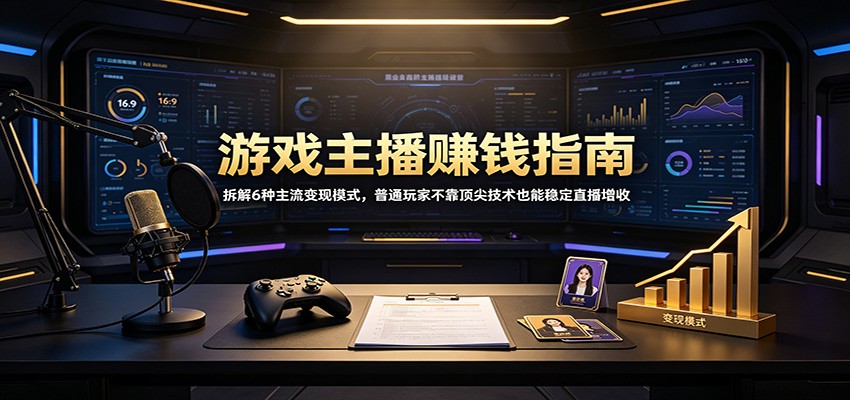 游戏主播赚钱指南：拆解6种主流变现模式，普通玩家不靠顶尖技术也能稳定直播增收-MFXUI中国站