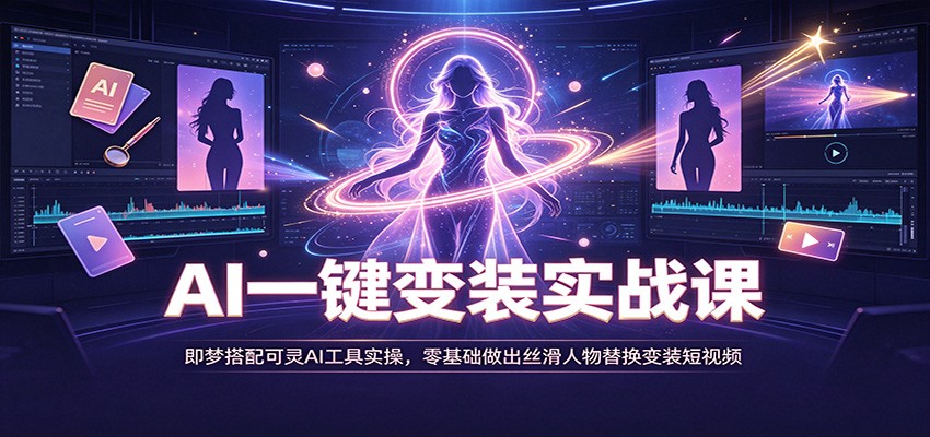 AI一键变装实战课：即梦搭配可灵AI工具实操，零基础做出丝滑人物替换变装短视频-MFXUI中国站