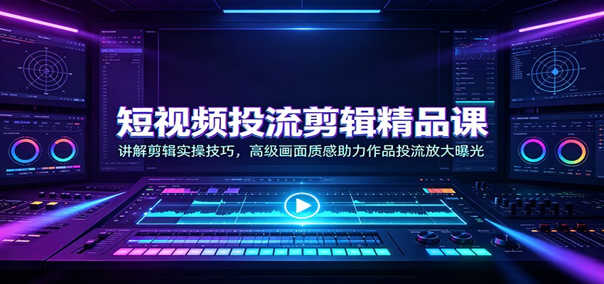 短视频投流剪辑精品课：讲解剪辑实操技巧，高级画面质感助力作品投流放大曝光-MFXUI中国站