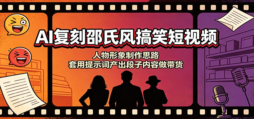 AI复刻邵氏风搞笑短视频：人物形象制作思路，套用提示词产出段子内容做带货-MFXUI中国站