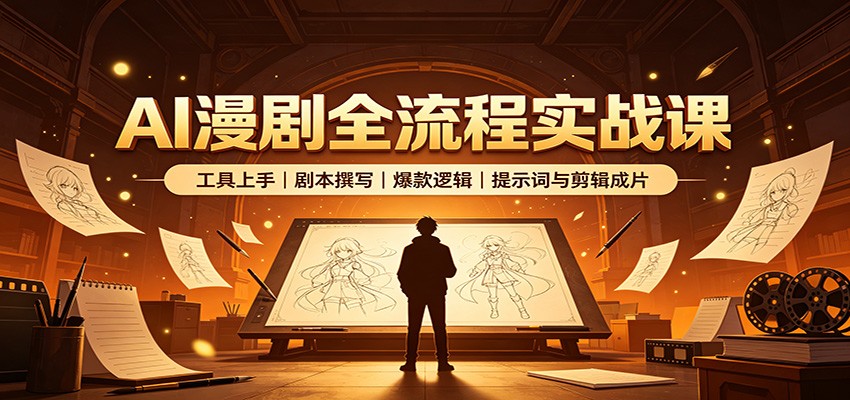 AI漫剧全流程实战课：工具上手、剧本撰写、爆款逻辑、提示词与剪辑成片-MFXUI中国站