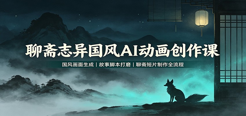 聊斋志异国风AI动画创作课：国风画面生成，故事脚本打磨，聊斋短片制作全流程-MFXUI中国站