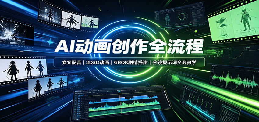 AI动画创作全流程：文案配音，2D3D动画，GROK剧情搭建，分镜提示词全套教学-MFXUI中国站