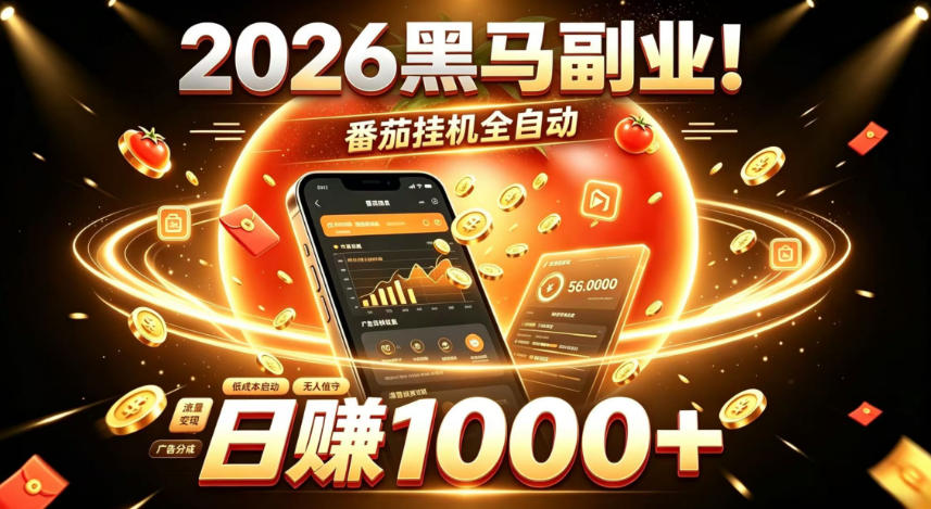 2026黑马副业！番茄挂G全自动日入1000+，操作最简单、门槛最低的线上轻资产项目【揭秘】-MFXUI中国站