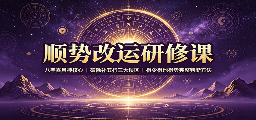顺势改运研修课：八字喜用神核心，破除补五行三大误区，得令得地得势完整判断方法-MFXUI中国站