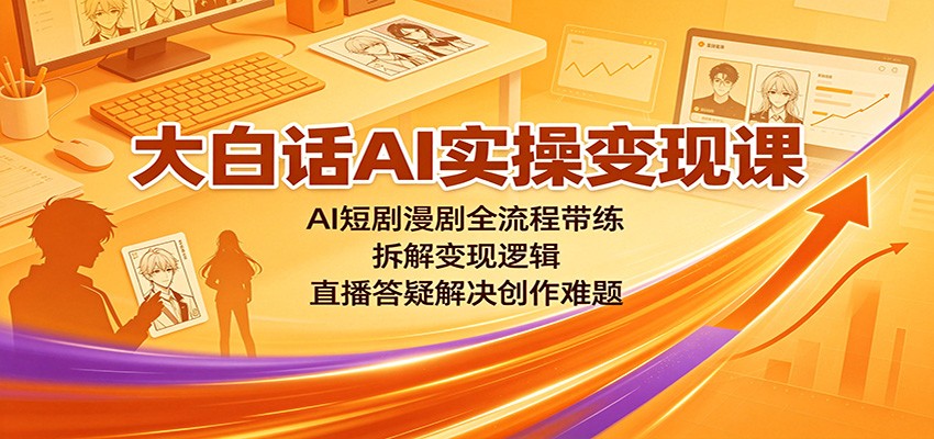 大白话AI实操变现课：AI短剧漫剧全流程带练，拆解变现逻辑，直播答疑解决创作难题-MFXUI中国站