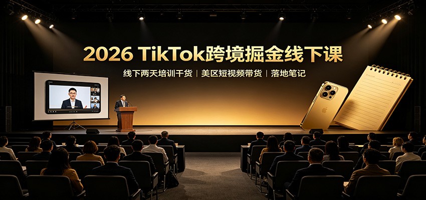 2026 TikTok跨境掘金线下课：线下两天培训干货，美区短视频带货落地笔记-MFXUI中国站