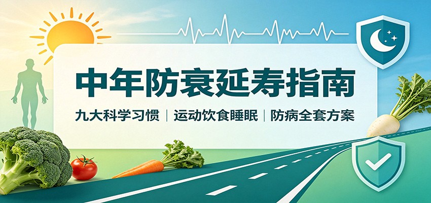 中年防衰延寿指南：九大科学习惯，运动饮食睡眠防病全套方案-MFXUI中国站