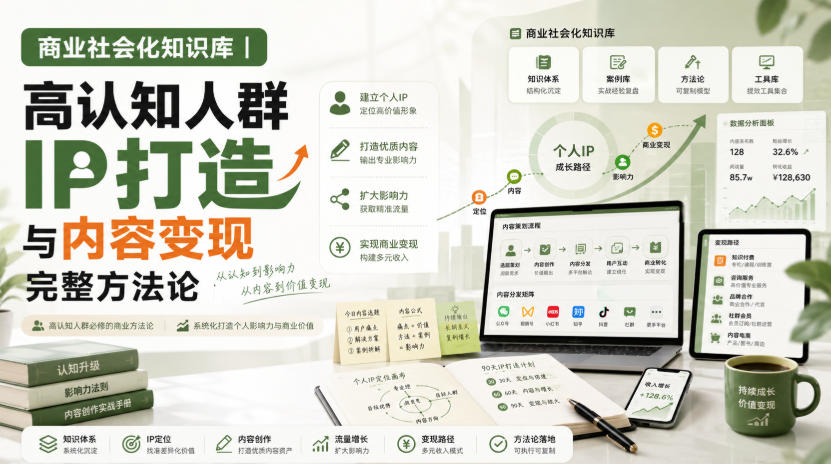 商业社会化知识库｜高认知人群IP打造与内容变现完整方法论【文档】-MFXUI中国站