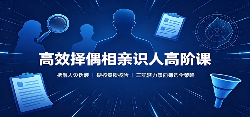 高效择偶相亲识人高阶课：拆解人设伪装，硬核资质核验，三观潜力双向筛选全策略-MFXUI中国站