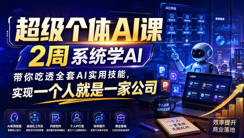 超级个体AI课，2周系统学AI，带你吃透全套AI实用技能，实现一个人就是一家公司(更新0818)-MFXUI中国站