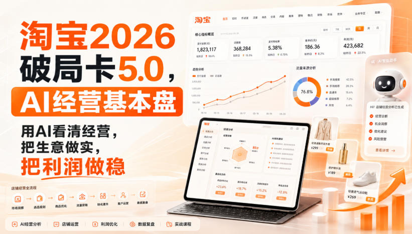智篆商业-淘宝2026破局卡5.0，AI经营基本盘，用AI看清经营，把生意做实，把利润做稳-MFXUI中国站